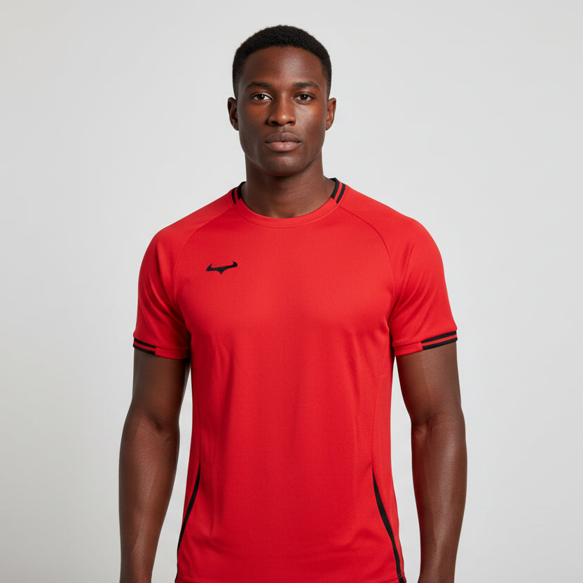 Demon-athletics AeroSwift Dri-FIT T-Shirt Rot - Strickoberteil ist leicht und besonders atmungsaktiv