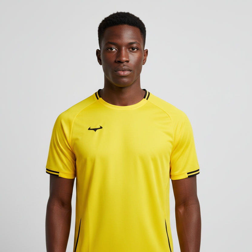 Demon Athletics AeroSwift Dri-FIT T-Shirt Gelb   – leicht, atmungsaktiv, sportlich, ultimative Ausrüstung für den Race Day